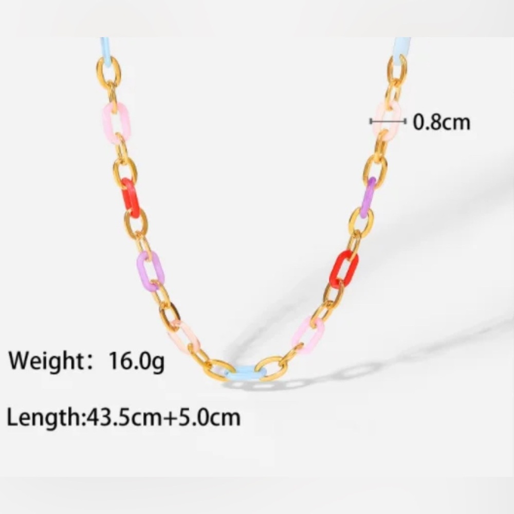 Colorful Link Necklace - Picture 3 of 5